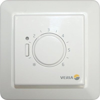 Терморегулятор Veria Control B45, +5...45 °C, механічний, вбудований, дротовий датчик, 15А, 230В, білий 189B4050 фото