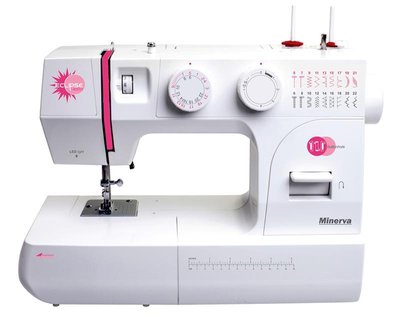 Швейна машина МINERVA ECLIPSE 4820 ,електромех., 70Вт, 22 шв.оп., петля напівавтомат, білий + рожевий ECLIPSE4820 фото