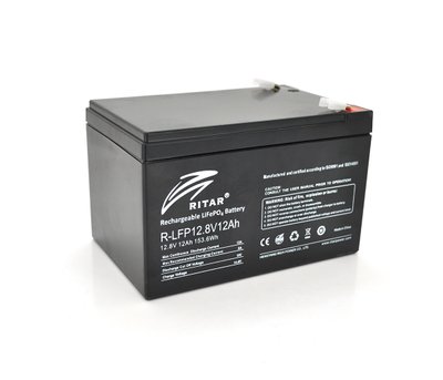 Акумуляторна батарея Ritar LiFePO4 12 8V 12Ah 153 6Wh ( 150 x 98 x 95 (100) ) Q6 U_7749 фото