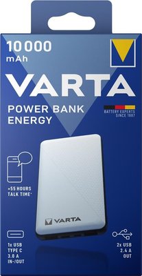 Акумулятор портативний літій-іонний Power Bank Varta ENERGY 10000 mAh, White 57976101111 фото
