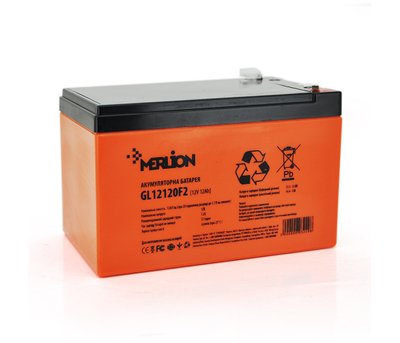 Акумуляторна батарея MERLION GL12120F2 12 V 12 Ah ( 150 x 98 x 95 (100) ) Orange Q6/252 U_03249 фото