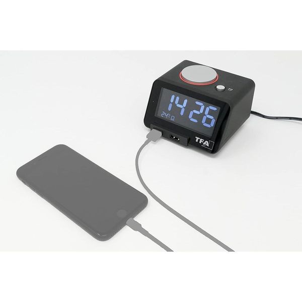 Настільний годинник з USB заряджання TFA “HOMTIME” (60201701) 60201701 фото