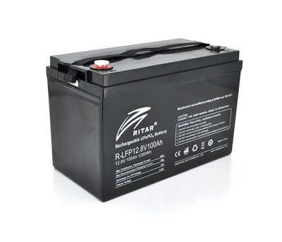 Акумуляторна батарея Ritar LiFePO4 12 8 V 100 Ah 1280 Wh (328 x 172 x 215 (220) Q1 U_6746 фото