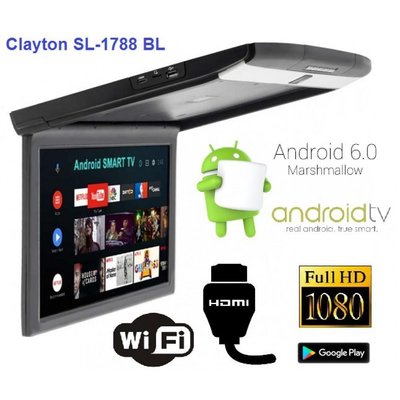 Монитор потолочный Clayton SL-1788 BL (черный) Android 26467-car фото