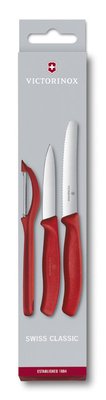 Набор кухонних ножей Victorinox SwissClassic, червоний c овощечисткой 6.7111.31 6.7111.31 фото