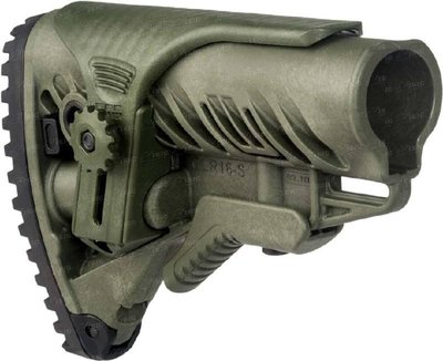 Приклад FAB Defense GLR-16 CP з регульованою щокою для AR15/M16. Olive 2410.00.78 фото