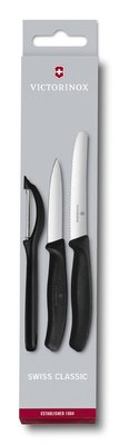 Набор кухонних ножей Victorinox SwissClassic, чорний c овощечисткой 6.7113.31 6.7113.31 фото