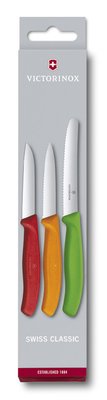 Набор кухонних ножей Victorinox SwissClassic червоний, помаранчевий, зелений 6.7116.32 6.7116.32 фото