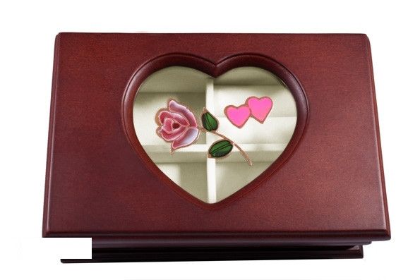 Скринька для прикрас King Wood з трояндою в сердечку JF-A9022B-4 фото
