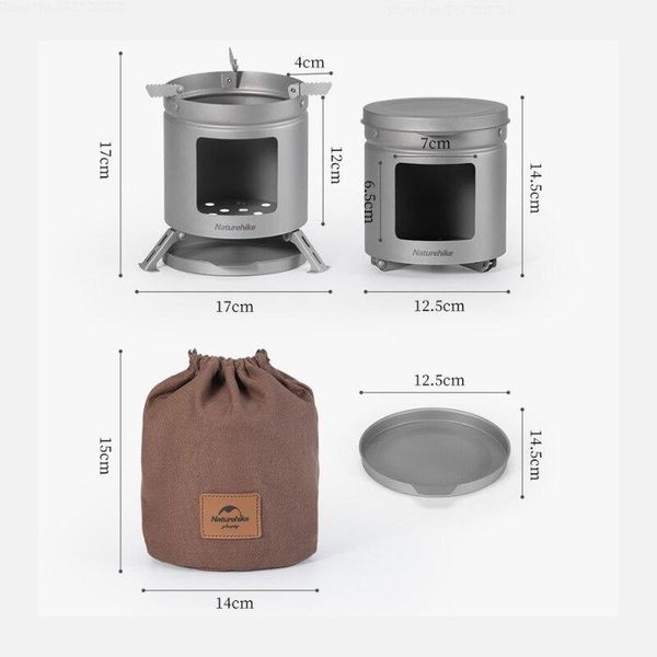 Піч-щепочниця Naturehike Wood stove titanium NH20RJ005 6927595772713 фото
