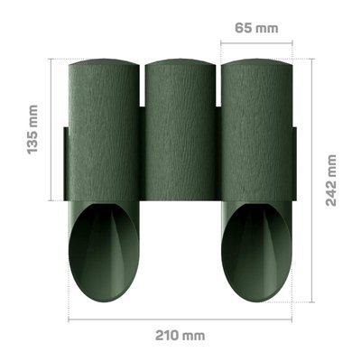 Газонна огорожа Cellfast 3 MAXI, 10 секцій по 210 мм, 2.1м, зелений 34-012 фото