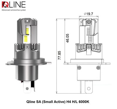 Світлодіодні лампи Qline SA (Small Active) H4 H/L 6000K (2шт) 34930-car фото