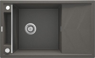 Мийка кухонна Deante Magnetic, граніт, прямокут., з крилом, 820х500х219мм, чаша - 1, накладна, антрацит ZRM_T113 фото
