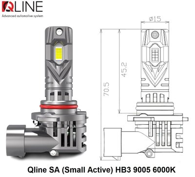 Лампи світлодіодні Qline SA (Small Active) HB3 9005 6000K (2шт) 34932-car фото