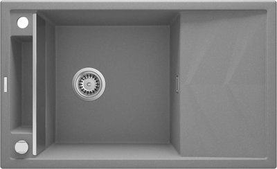 Мийка кухонна Deante Magnetic, граніт, прямокут., з крилом, 820х500х219мм, чаша - 1, накладна, сірий ZRM_S113 фото