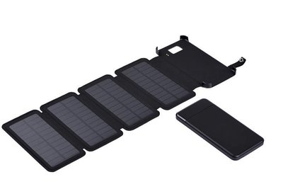 Аккумулятор портативный литий-ионный Power Bank 2E Solar 8000мА·ч, встроенный LED-фонарь, черный 2E-PB814-BLACK фото