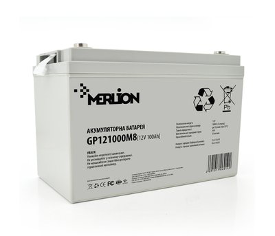 Акумуляторна батарея MERLION AGM GP121000M8 12 V 100 Ah ( 329 x 172 x 218 ) White Q1 U_6019 фото