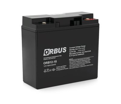 Акумуляторна батарея ORBUS ORB1218 AGM 12V 18 Ah (180x76x167) 5 кг Q4/192 U_28751 фото