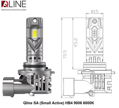 Лампи світлодіодні Qline SA (Small Active) HB4 9006 6000K (2шт.) 34933-car фото