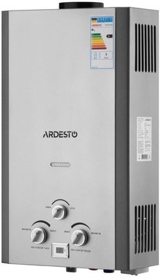 Газова колонка Ardesto X1, 10 л/хв., 20 кВт, розпалювання від батарейок, дисплей, нерж. сталь TFGBH-10B-X1-STEEL фото