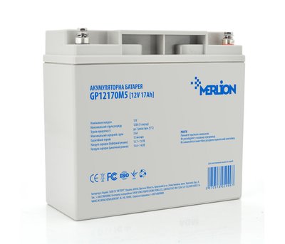 Акумуляторна батарея MERLION AGM GP12170M5 12 V 17Ah ( 180 x 78 x 165 (168)) Q4 U_5999 фото