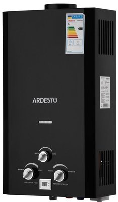Газова колонка Ardesto X1, 10 л/хв., 20 кВт, розпалювання від батарейок, дисплей, чорний TFGBH-10B-X1-BLACK фото