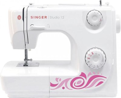 Швейна машина SINGER Studio 12, електромех., 70Вт, 9 шв.оп., петля напівавтомат, білий + рожевий SINGER-STUDIO12 фото