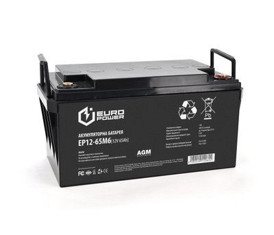 Акумуляторна батарея EUROPOWER AGM EP12-65M6 12 V 65 Ah ( 348 x 168 x 178) Black Q1 U_14262 фото