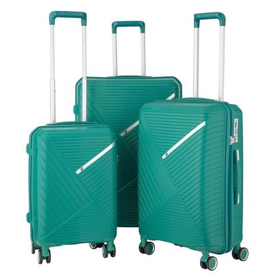 Набір пластикових валіз 2E, SIGMA,(L+M+S), 4 колеса, аквамарин 2E-SPPS-SET3-AM фото