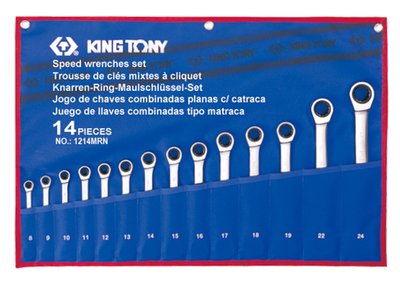 Набір ключів комбі з тріскачкою 14 шт. (8-24) KING TONY 12114MRN 12114MRN фото