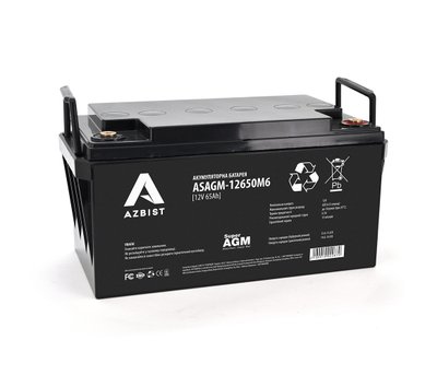 Акумулятор AZBIST Super AGM ASAGM-12650M6, Black Case, 12V 65.0Ah ( 348 х 168 х 178 ) Q1 U_2287 фото