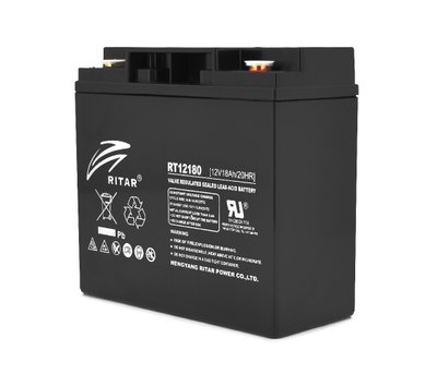 Акумуляторна батарея AGM RITAR RT12180B, Black Case, 12V 18.0Ah (181х77х167) Q2 U_9842 фото
