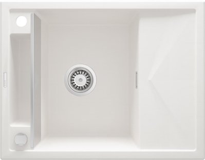 Мийка кухонна Deante Magnetic, граніт, прямокут., з крилом, 640х500х219мм, чаша - 1, врізна, алебастр ZRM_A11A фото