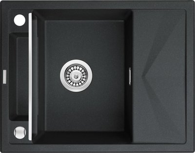 Мийка кухонна Deante Magnetic, граніт, прямокут., з крилом, 640х500х219мм, чаша - 1, врізна, металічний графіт ZRM_G11A фото