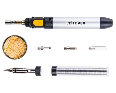 Мікропальник газовий із насадками TOPEX 44E108, 12 мл, 4 насадки + припій 44E108 фото