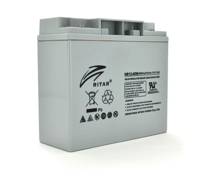 Акумуляторна батарея AGM RITAR HR12-60W Gray Case 12 V 17 0 Ah ( 181 х 77 х 167 (167 ) 4 80 kg Q4 U_17180 фото