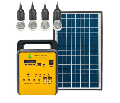 Солнечная домашняя аккумуляторная система Boxin, 18V/10W, Solar Panel, DC 12V, USB 5V, FM Radio, MP3, Q4 U_23841 фото