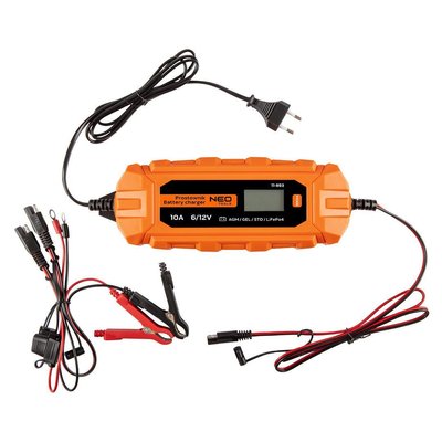 Зарядний пристрій Neo Tools, 10А/160Вт, 3-200Ач, для автомобільних акум. AGM/GEL 11-893 фото