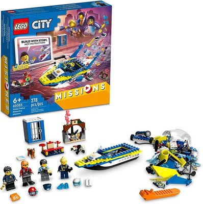 Конструктор LEGO City Missions Детективні місії водної поліції 60355L фото