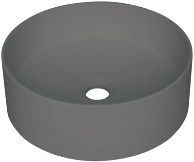 Раковина Deante Silia, граніт, кругла, без крила, диаметр 360х105мм, чаша - 1, накладна, антрацит CQS_TU4S фото
