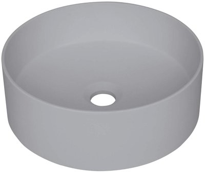 Раковина Deante Silia, граніт, кругла, без крила, диаметр 360х105мм, чаша - 1, накладна, сірий CQS_SU4S фото