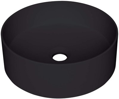 Раковина Deante Silia, граніт, кругла, без крила, диаметр 360х105мм, чаша - 1, накладна, чорний матовий CQS_NU4S фото