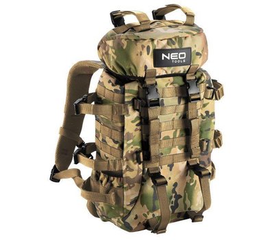 Рюкзак Neo Tools, туристичний, камуфляжний, 30л, поліестер 600D, регулювання ременів та ручок рюкзака 84-325 фото