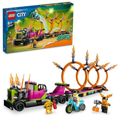 Конструктор LEGO City Stuntz Завдання із каскадерською вантажівкою та вогняним колом 60357L фото