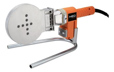 Паяльник електричний для пластикових труб Neo Tools, 1200 Вт, 260 ° C, насадки діаметром до 110 мм, стійка, 21-002 фото