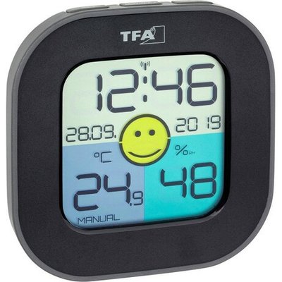 Термогігрометр цифровий TFA "Fun", чорний, кольоровий дисплей, 88x19x88мм (30505001) 30505001 фото
