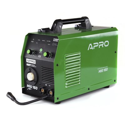 Зварювальний напівавтомат інверторний APRO MIG-160, 20-160А, ял.4 мм, пр.0.8-1мм 5 кг 2.5+1.5+3м 065272 065272 фото