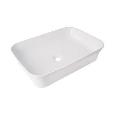 Раковина накладна Qtap Virgo N прямокутна без донного клапана WHITE QT18116308W SD00052613 фото