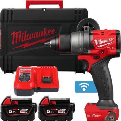 Дриль-шуруповерт акумуляторний безщітковий ударний MILWAUKEE M18 ONEPD3-502X, 158Нм (зарядний пристрій М12-18 FC, 2 акумулятори 4933492801 фото