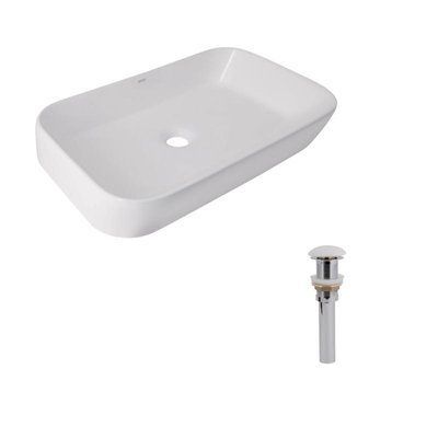 Комплект Qtap Scorpio: Раковина накладна 550x390x120 мм, White, прямокутна + Донний клапан Pop-up PU02 SD00054587 фото